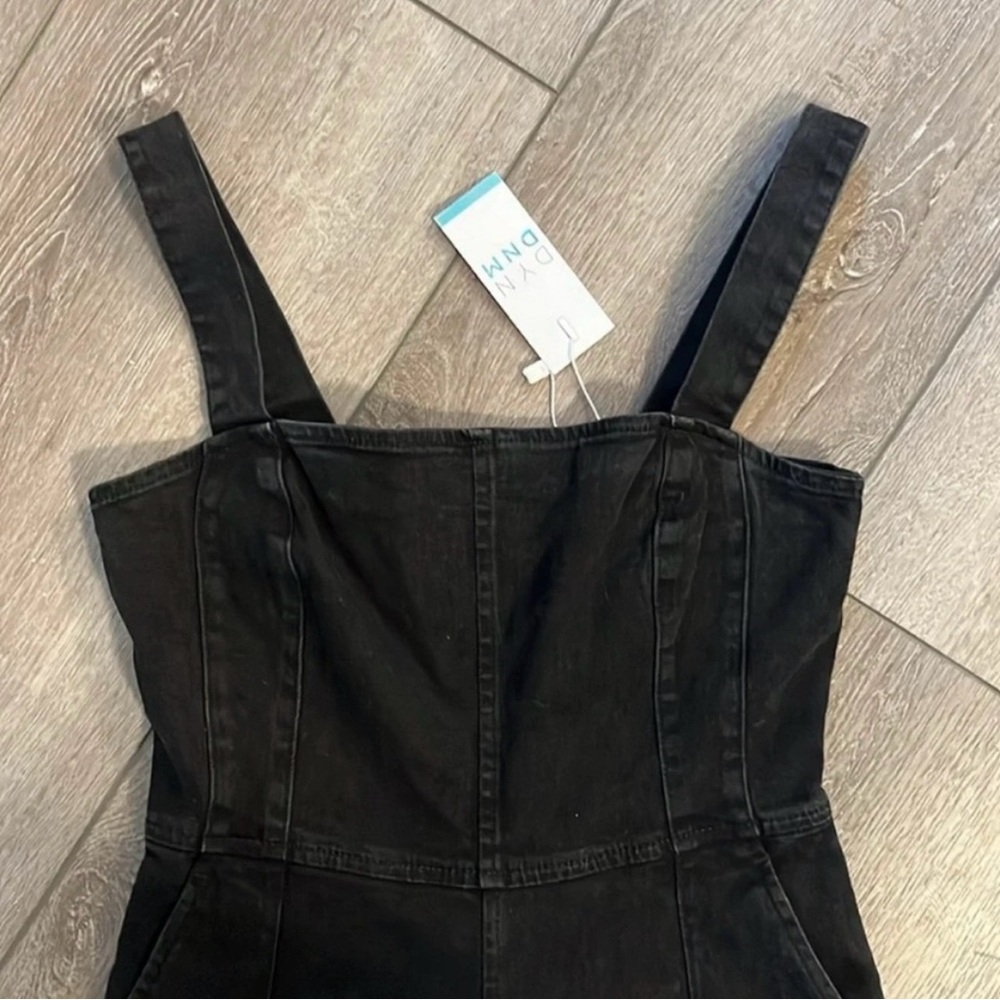 Chic Black Denim Jumpsuit XS
